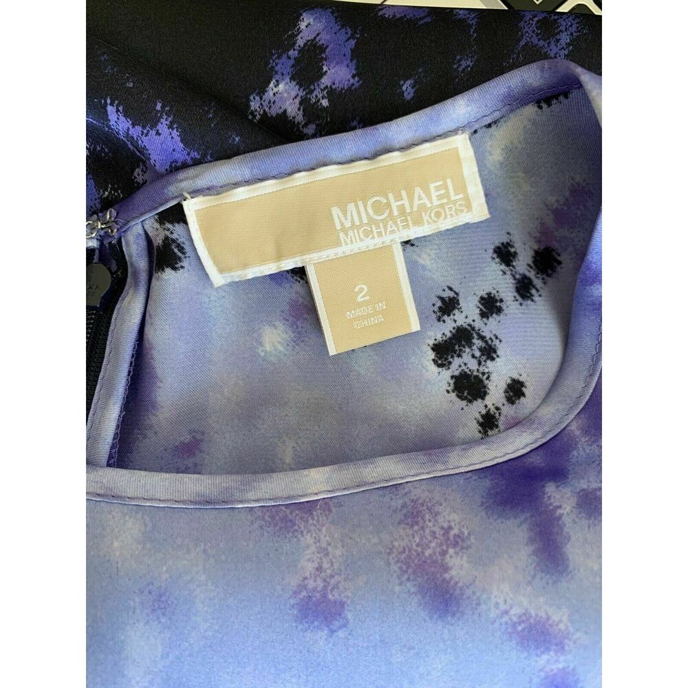 Michael Kors Purple Black Summer Blouse Size 2 - Picture 3 of 9